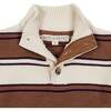 Organic Mock Neck Stripe Sweater, Cinnamon Stripe - Sweaters - 2