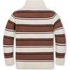 Organic Mock Neck Stripe Sweater, Cinnamon Stripe - Sweaters - 3