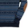 Organic Long Sleeve Henley Pullover Sweater with Elbow Patches, Twilight Fair Isle - Sweaters - 4 - thumbnail