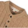 Organic Long Sleeve Henley Pullover Sweater with Elbow Patches, Camel Heather Grid - Sweaters - 2
