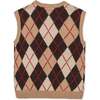 Baby Organic V-Neck Argyle Sweater Vest, Fireside Argyle - Vests - 3