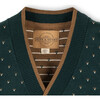Organic Long Sleeve Tipped Cardigan Sweater, Deep Green Birdseye - Cardigans - 3