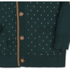Organic Long Sleeve Tipped Cardigan Sweater, Deep Green Birdseye - Cardigans - 4