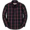 Organic Long Sleeve Stretch Poplin Shirt, Black Ballet Plaid - Button Downs - 1 - thumbnail