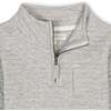 Long Sleeve Quilted Half Zip Pullover with Pocket, Quilted Light Gray Heather - Sweatshirts - 2 - thumbnail