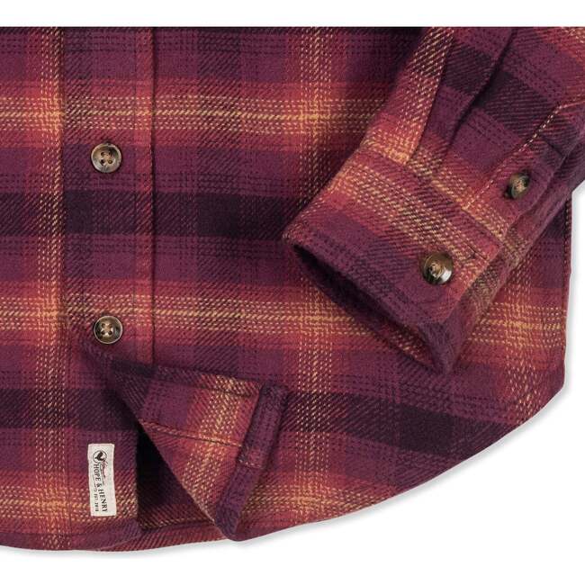 Organic Long Sleeve Flannel Button Down Shirt, Sugar Plum Plaid - Button Downs - 2