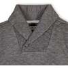 Long Sleeve Quilted Shawl Collar Sweatshirt with Elbow Patches, Quilted Dark Gray Heather - Sweatshirts - 3 - thumbnail
