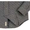 Long Sleeve Quilted Button Down Shirt Jacket, Quilted Dark Gray Heather - Button Downs - 3