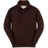 Organic Half Zip Pullover Sweater with Elbow Patches, Chocolate - Sweaters - 1 - thumbnail