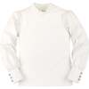 Long Sleeve Mock Neck Balloon Sleeve Top, Soft White Mock Neck - Blouses - 1 - thumbnail