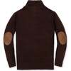 Organic Half Zip Pullover Sweater with Elbow Patches, Chocolate - Sweaters - 2