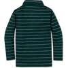 Organic Long Sleeve Jersey Knit Polo Shirt , Green London Stripe - Polo Shirts - 3