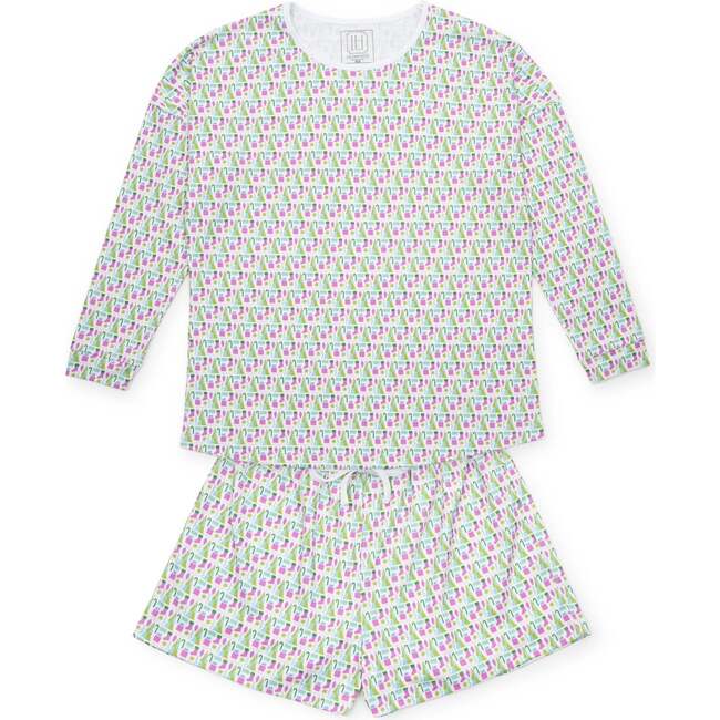 Anna Women's Longsleeve Short Set, Mod Holiday Pink