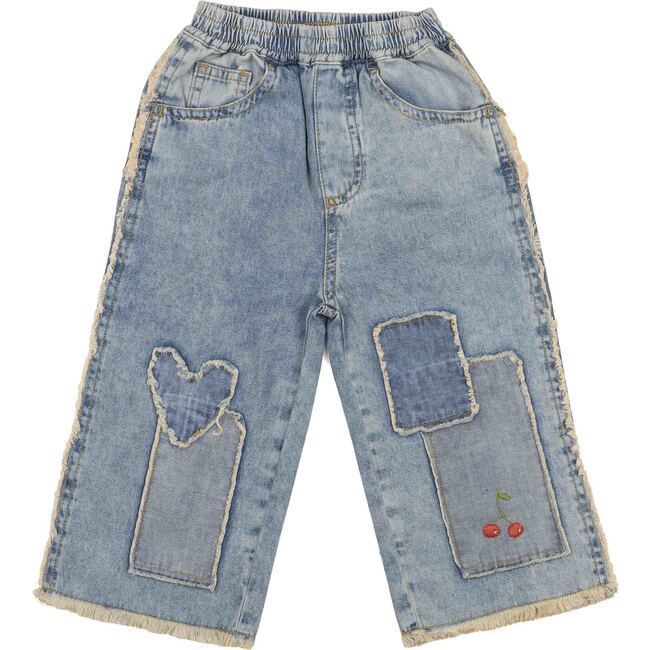 Patchwork Heart Pants, Denim