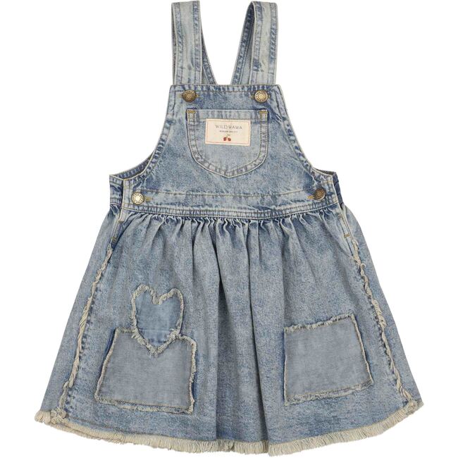 Patchwork Overalls Dress, Denim