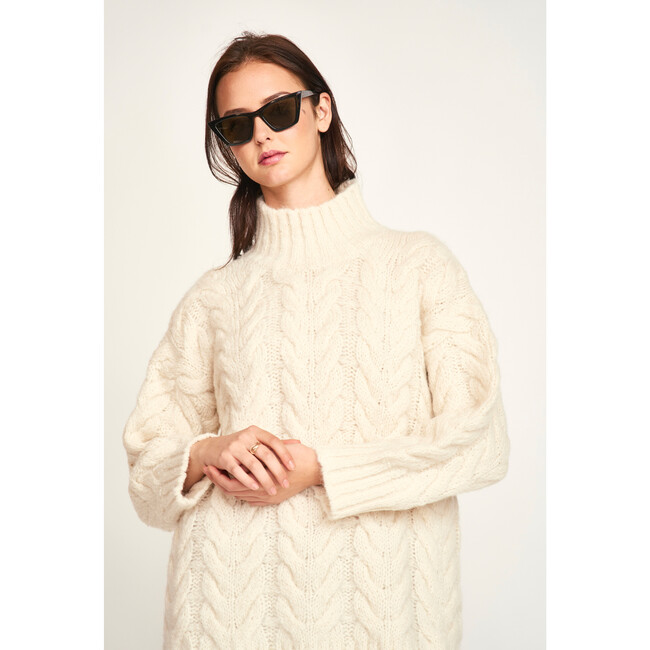 Salida Cable Turtleneck, Alabaster - Sweaters - 4