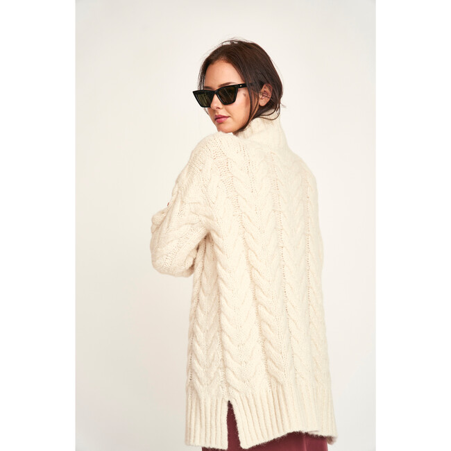Salida Cable Turtleneck, Alabaster - Sweaters - 5