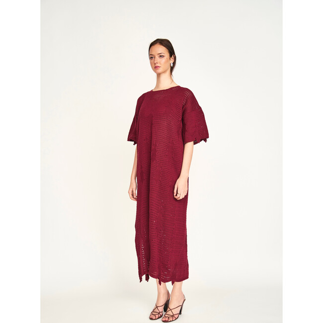 Madagascar Pointelle Dress, Black Cherry - Dresses - 2