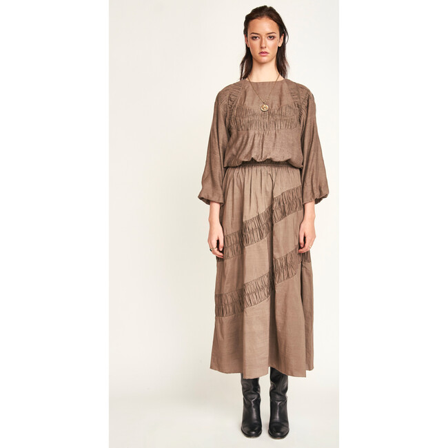 Andaman Ruched Blouse, Walnut