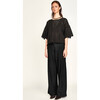 Lokaro Pointelle Top, Black - Sweaters - 1 - thumbnail
