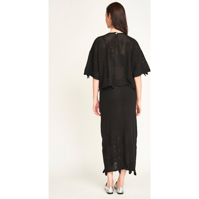 Lokaro Pointelle Skirt, Black - Skirts - 3