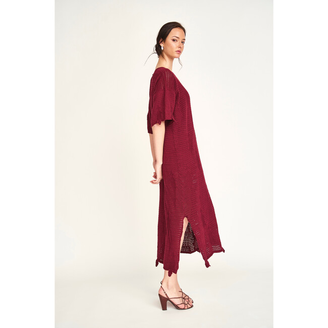Madagascar Pointelle Dress, Black Cherry - Dresses - 4