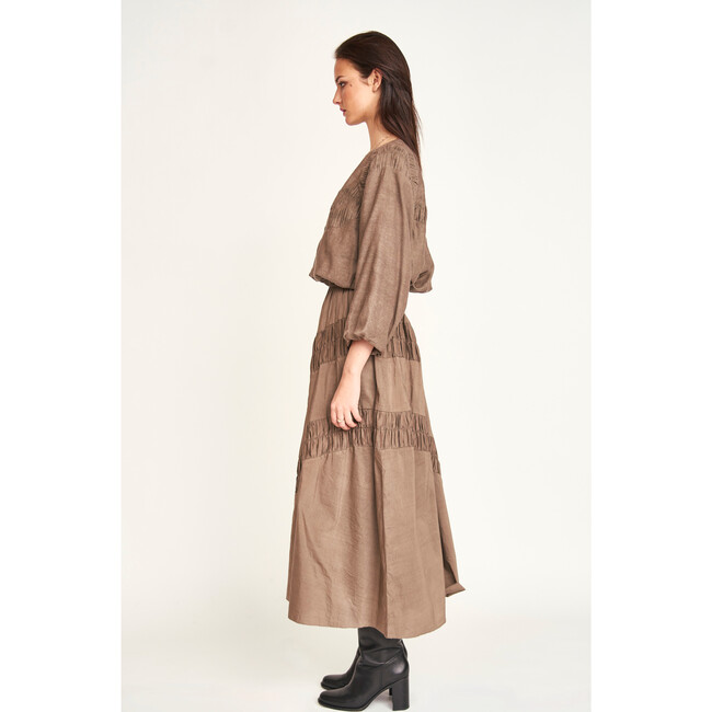 Andaman Ruched Blouse, Walnut - Blouses - 3