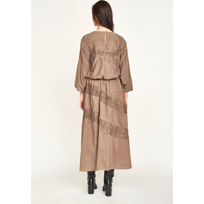Andaman Ruched Blouse, Walnut - Blouses - 4
