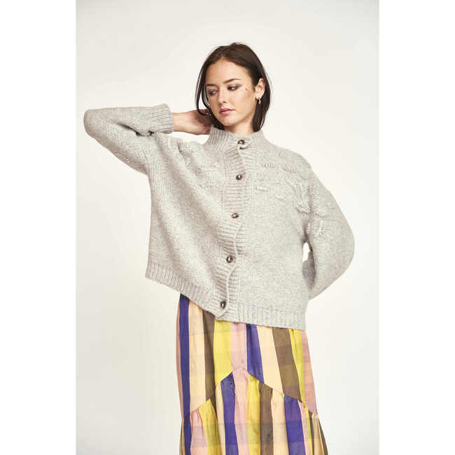 Cusco Shell Cardigan, Dove Grey - Sweaters - 6