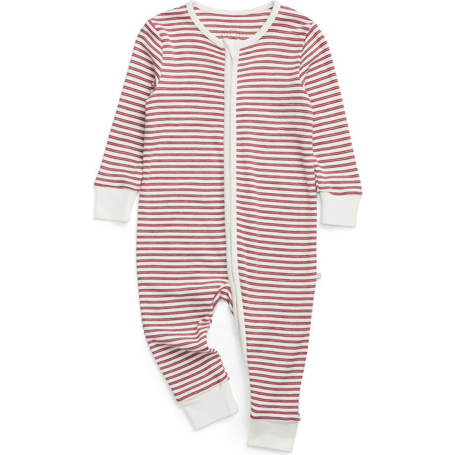 Stripe Two Way Zip-Up Romper Red Stripe