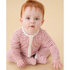 Stripe Two Way Zip-Up Sleepsuit Red Stripe - Footie Pajamas - 2