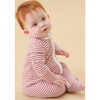Stripe Two Way Zip-Up Sleepsuit Red Stripe - Footie Pajamas - 3