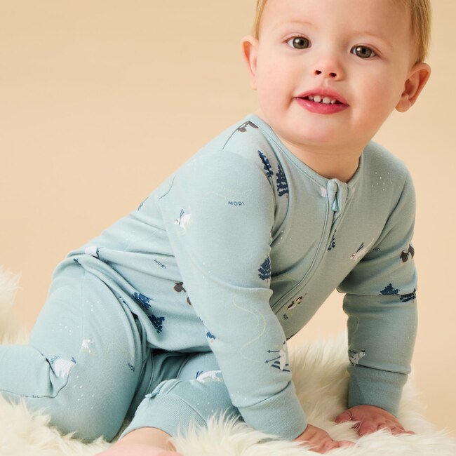 Snowy Car Two Way Zip-Up Romper Christmas Car Print - Rompers - 2