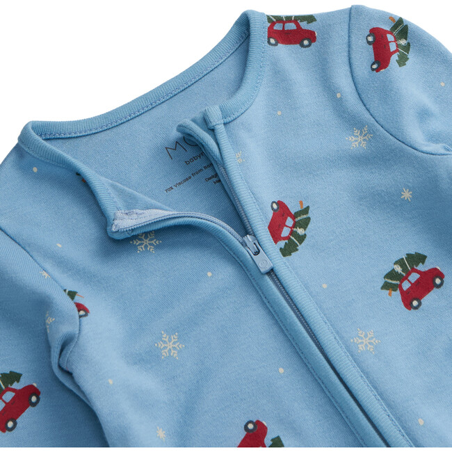 Snowy Car Two Way Zip-Up Sleepsuit Christmas Car Print - Footie Pajamas - 4