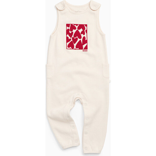Hearts Dungarees  Cream & Red