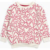 Hearts Oversized Sweatshirt Cream & Red - Sweatshirts - 1 - thumbnail