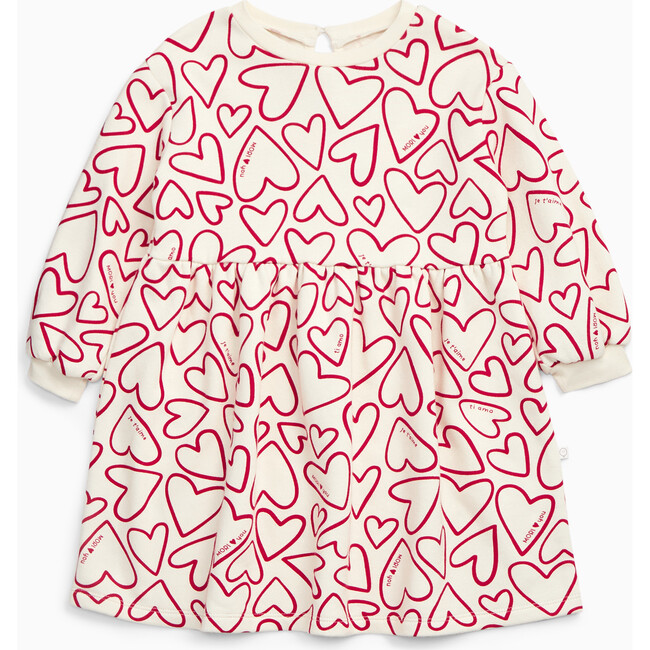 Hearts Dress Cream & Red