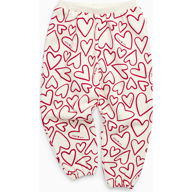 Hearts Joggers Cream & Red