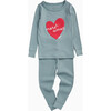 More Amor Placement Ribbed Pajamas Sky Blue - Pajamas - 1 - thumbnail