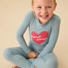 More Amor Placement Ribbed Pajamas Sky Blue - Pajamas - 2 - thumbnail