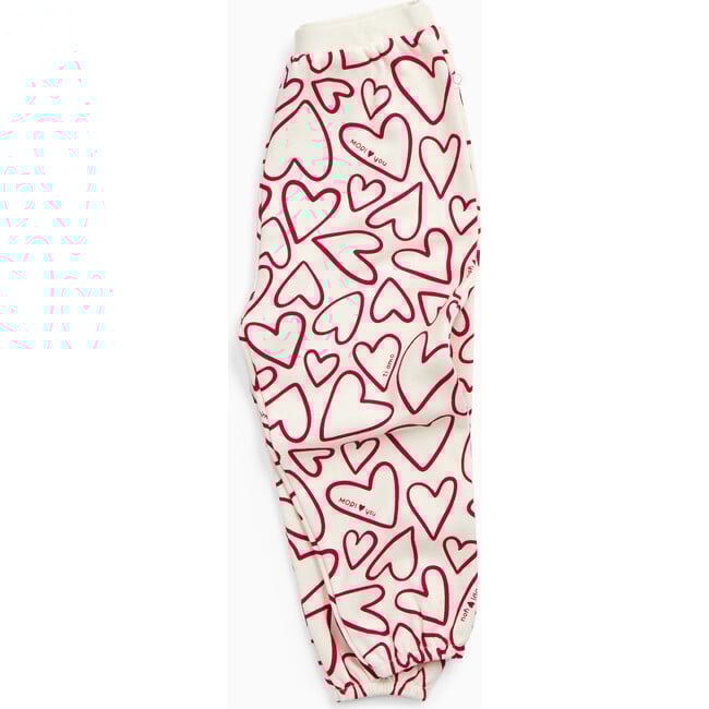 Hearts Joggers Cream & Red - Pants - 3