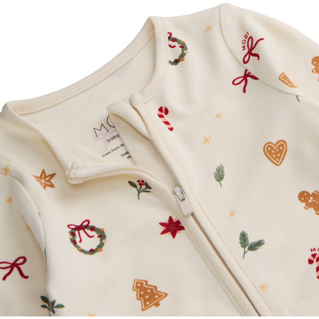 Christmas Two Way Zip-Up Sleepsuit White Christmas - Footie Pajamas - 2