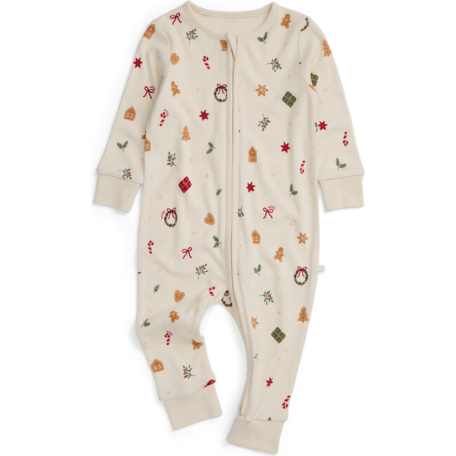 Christmas Two Way Zip-Up Romper White Christmas