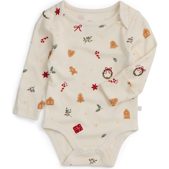Christmas Long Sleeve Bodysuit White Christmas