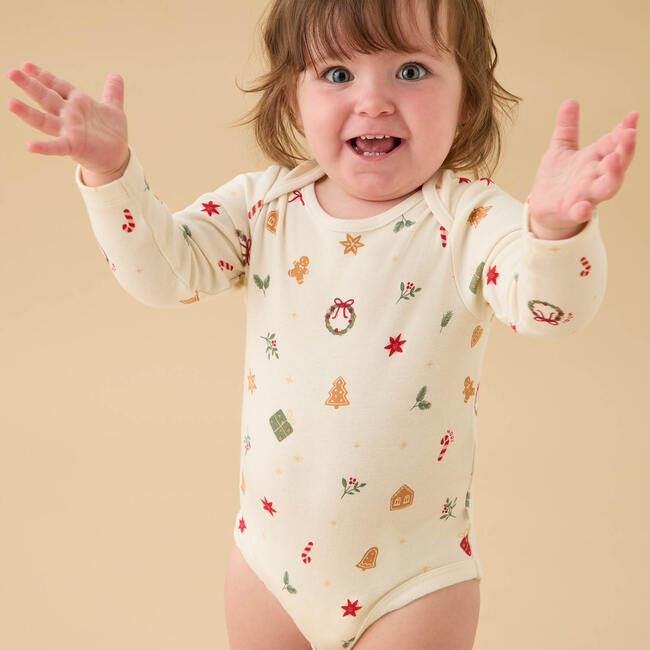 Christmas Long Sleeve Bodysuit White Christmas - Onesies - 2