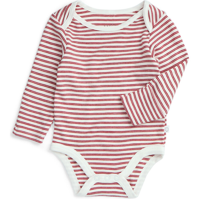 Stripe Long Sleeve Bodysuit Red Stripe