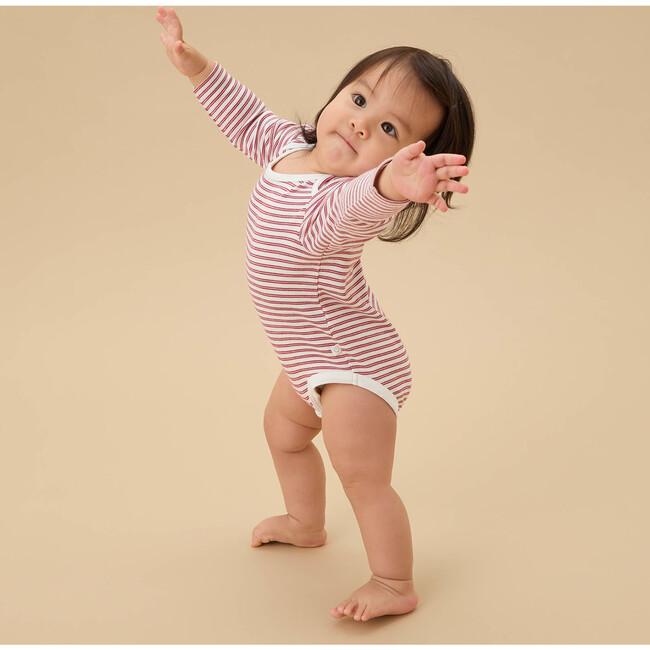 Stripe Long Sleeve Bodysuit Red Stripe - Onesies - 2
