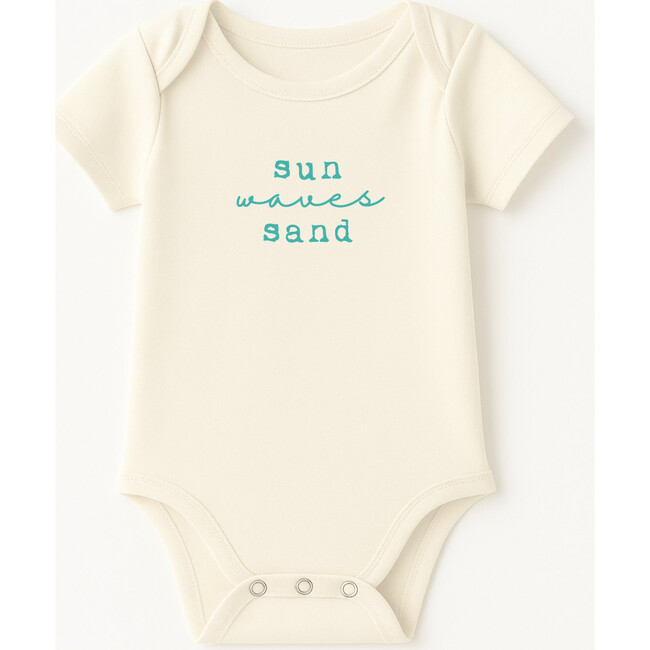 Sun Waves Sand Seafoam Organic Cotton Short Sleeve Baby Bodysuit