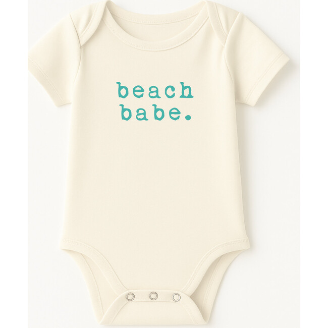 Beach Babe Seafoam Organic Cotton Baby Bodysuit Short Sleeve