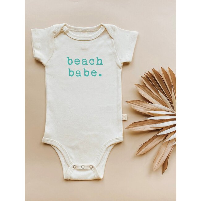 Beach Babe Seafoam Organic Cotton Baby Bodysuit Short Sleeve